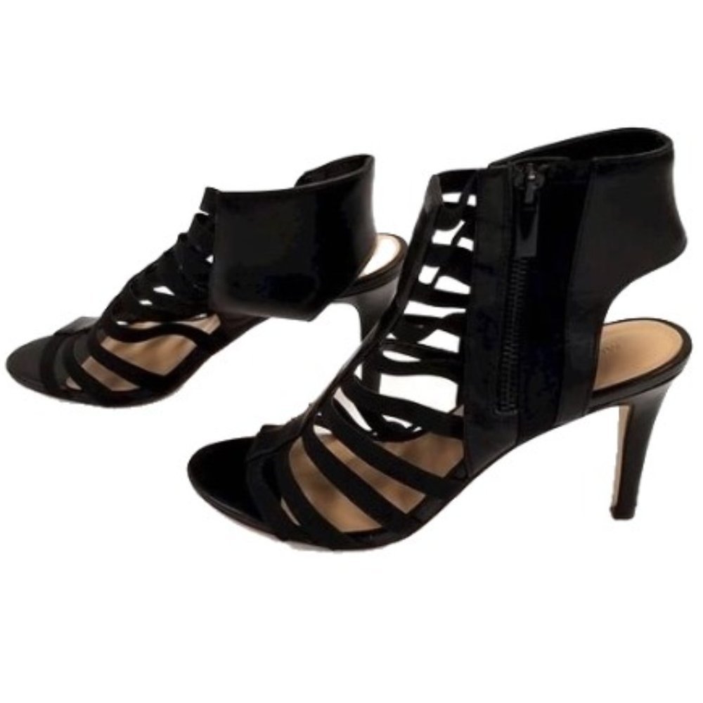 Black Saks Fifth Ave 'Deanna' Caged Sandals - 7 - Picture 3 of 16